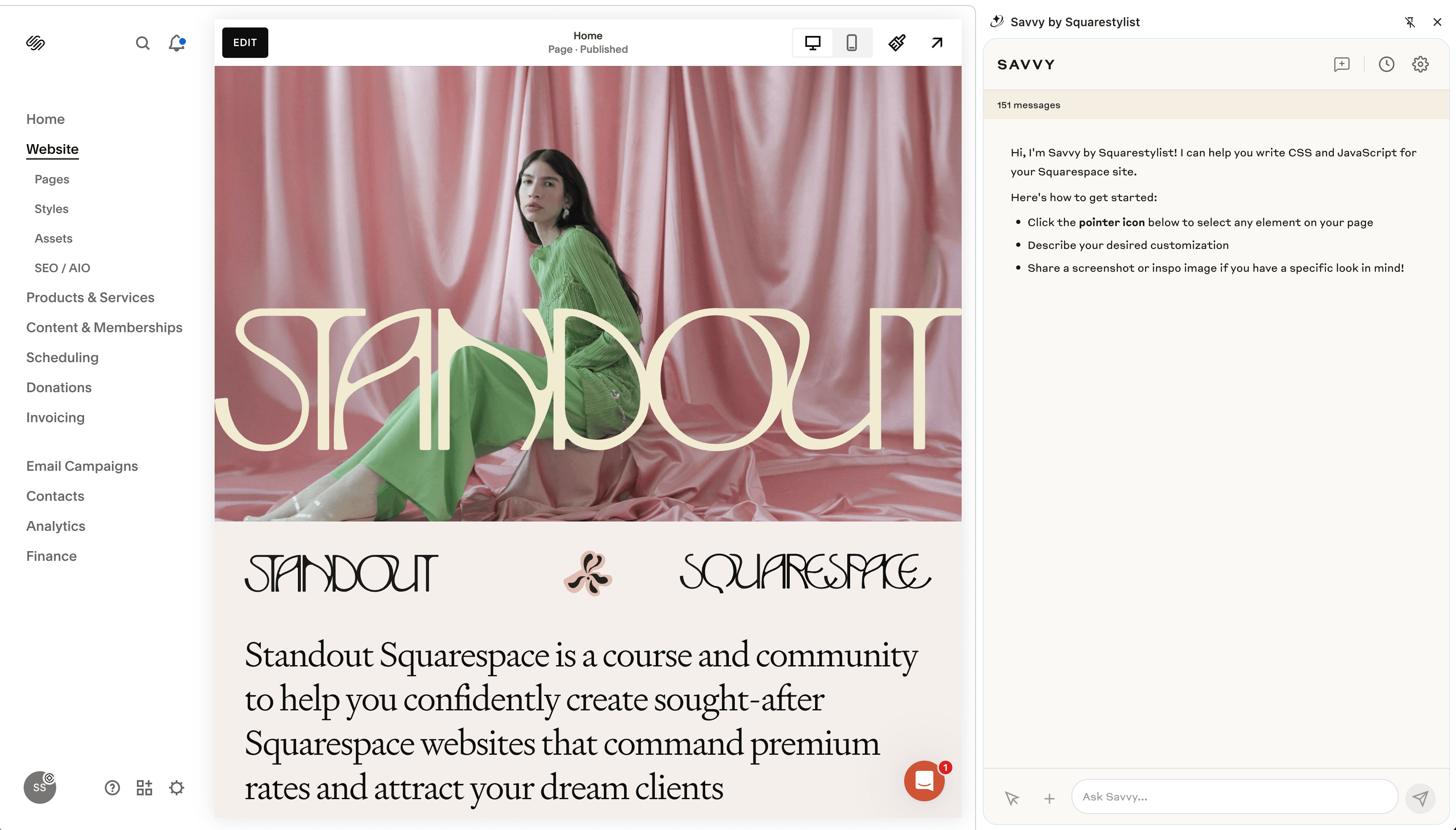 Savvy Chrome Extension in action